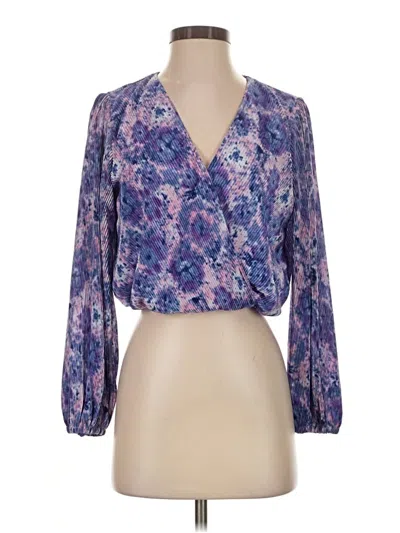 Pre-owned Astr 3/4 Sleeve Blouse In Purple