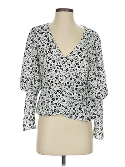 Pre-owned Astr 3/4 Sleeve Blouse In Silver