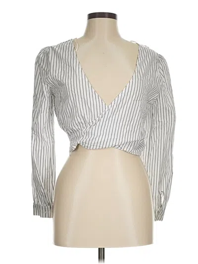 Pre-owned Astr 3/4 Sleeve Blouse In Silver