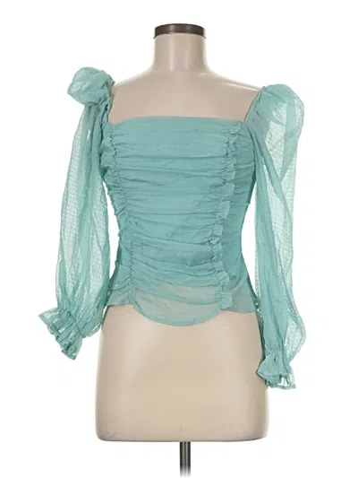 Pre-owned Astr 3/4 Sleeve Blouse In Teal