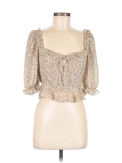 Pre-owned Astr 3/4 Sleeve Blouse In White