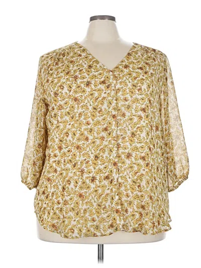 Pre-owned Astr 3/4 Sleeve Blouse In Yellow