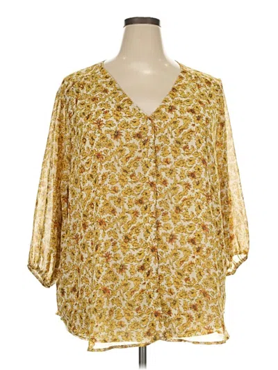 Pre-owned Astr 3/4 Sleeve Blouse In Yellow
