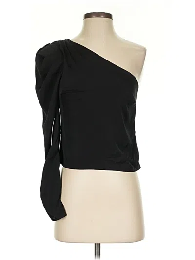 Astr 3/4 Sleeve Top Black One Shoulder Neckline Tops