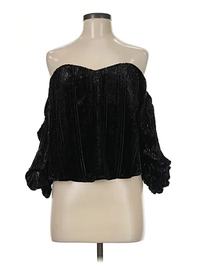 Pre-owned Astr 3/4 Sleeve Top Black Strapless Neckline Tops