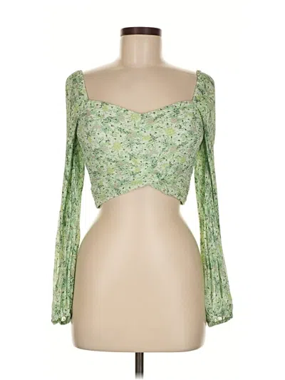 Pre-owned Astr 3/4 Sleeve Top Green Sweetheart Neckline Tops