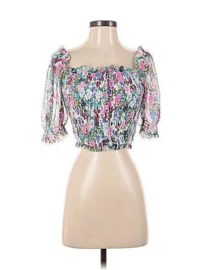 Pre-owned Astr 3/4 Sleeve Top White Strapless Neckline Tops