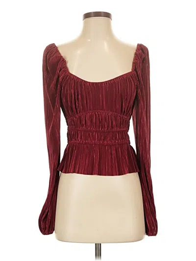 Pre-owned Astr 3/4 Sleeve T-shirt In Burgundy