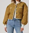 Astr Acacia Quilted Jacket In Ginger In Brown