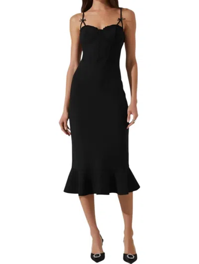 ASTR ADANA MIDI DRESS IN BLACK