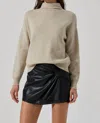 Astr Adele Wool Sweater In Oatmeal In White