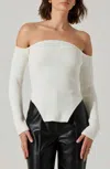 Astr The Label Aeralyn Off The Shoulder Sweater In White