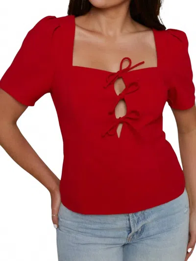 Astr Aida Tie-front Top In Red