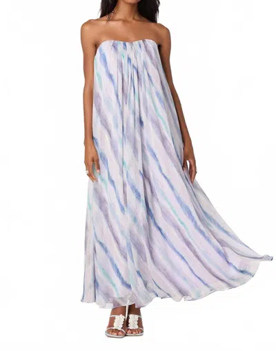 Astr Aileen Strapless Maxi Dress In Blue Lilac Stripe In Multi