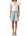Astr The Label Aine Tie Detail Cotton Top In White