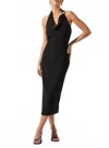 Astr The Label Alanna Metal Buckle Detail Halter Neck Dress In Black
