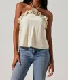 Astr Alix Rosette Halter Top In White