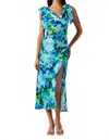 Astr Allexina Dress In Blue Water Print In Blue
