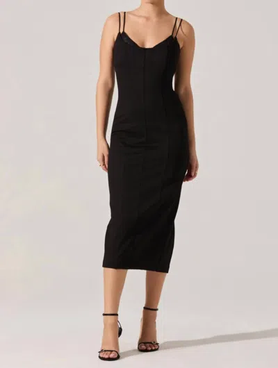 Astr Allura Midi Dress In Black