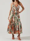 Astr Almina Maxi Dress In Taupe Orange Floral In Multi