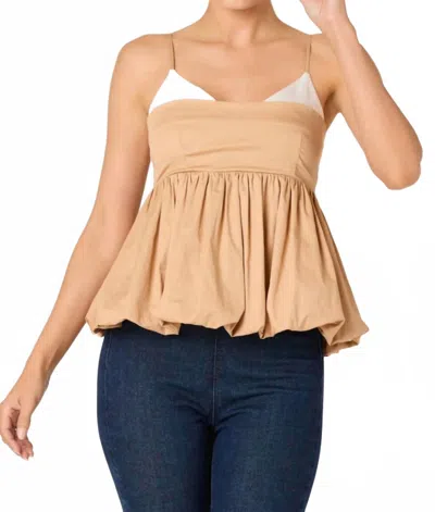 Astr Alon Sweetheart Neck Top In Beige In Neutral