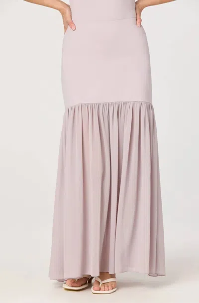 Astr Aloyse Contrast Gathered Maxi Skirt In Dusty Lavender In Pink