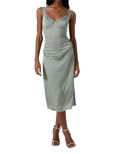 Astr Alva Dress In Sage In Multi