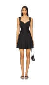 Astr Alva Lace Trim Mini Dress In Black In Black