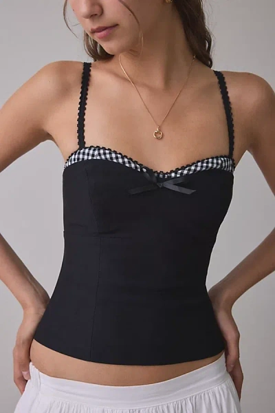 Astr Amalie Sweetheart Top In Black