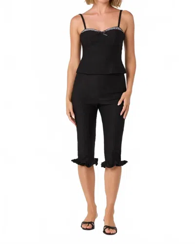 Astr The Label Amalie Sleeveless Cropped Bustier Top In Black