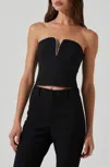 Astr The Label Amell Embellished Trim Strapless Top In Black