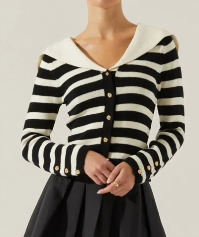 ASTR ANALISSA CARDIGAN IN BLACK IVORY