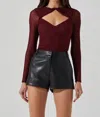 Astr Ancira Mesh Bodysuit In Wine In Pink
