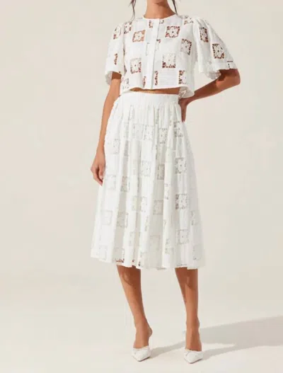 Astr Andolina Crochet Lace Crop Top In White