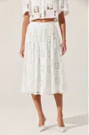 Astr Andolina Crochet Lace Midi Skirt In White