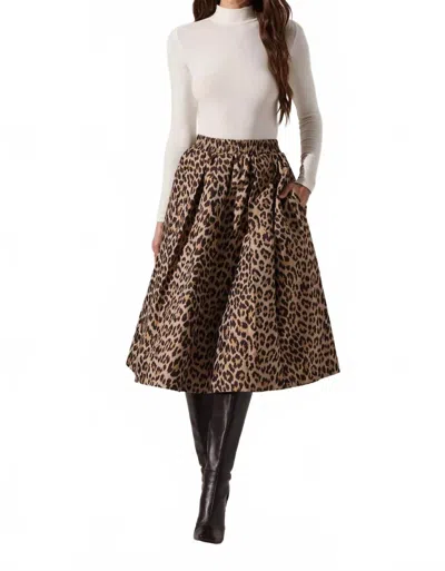 Astr Andolina Midi Skirt In Leopard In Multi
