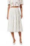 Astr Andolina White Laced Midi Skirt In Bleach White In White
