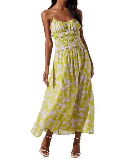 Astr Andrina Dress In Lime Lavender Floral In Multi