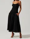Astr The Label Andrina Shirred Maxi Sundress In Black