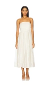 Astr The Label Aneesha Bow Back Strapless Midi Dress In White