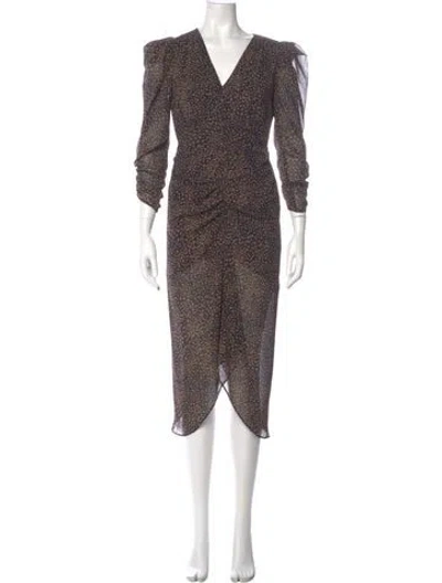 Pre-owned Astr Animal Print Midi Length Dress W/ Tags In Black