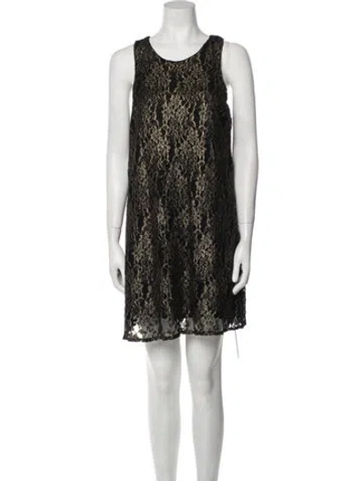 Pre-owned Astr Animal Print Mini Dress In Black