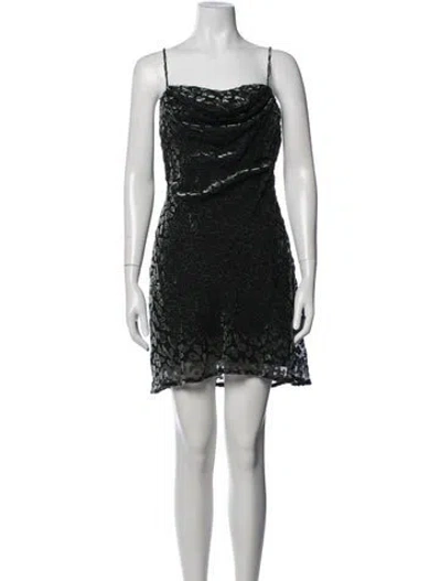 Pre-owned Astr Animal Print Mini Dress In Black