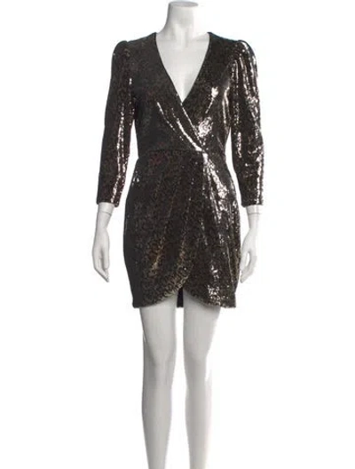 Pre-owned Astr Animal Print Mini Dress In Black