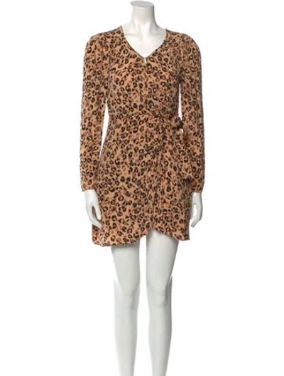 Pre-owned Astr Animal Print Mini Dress In Neutral