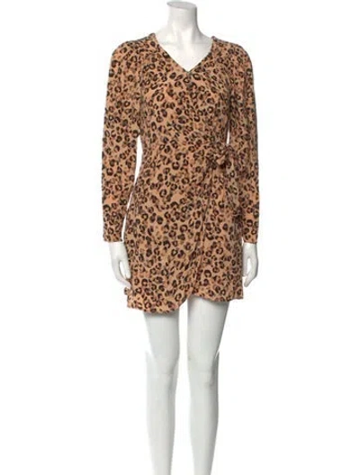 Pre-owned Astr Animal Print Mini Dress In Neutral