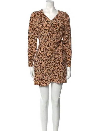 Pre-owned Astr Animal Print Mini Dress In Neutral