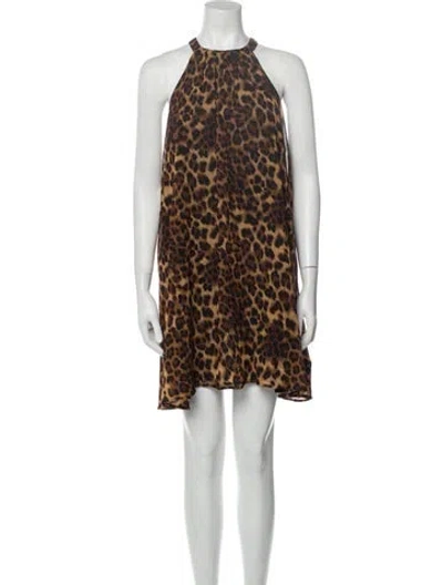 Pre-owned Astr Animal Print Mini Dress In Neutral