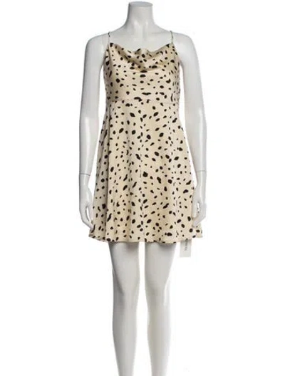 Pre-owned Astr Animal Print Mini Dress In Neutral