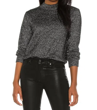 Astr Arabella Open Back Sweater In Black / Silver In Gray
